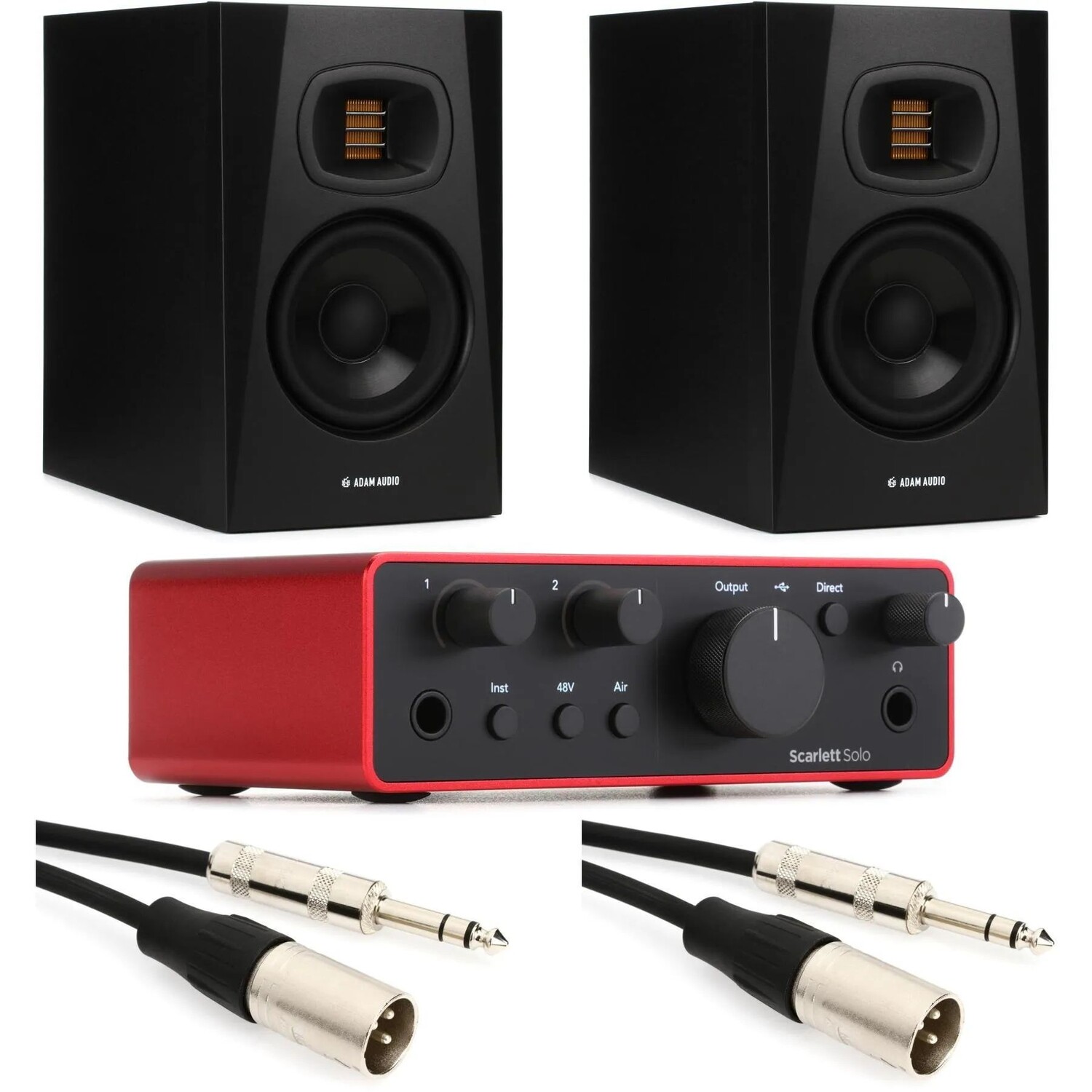 

Новый комплект USB-аудиоинтерфейса Focusrite Scarlett Solo 4-го поколения и 5-дюймового активного студийного монитора ADAM Audio T5V