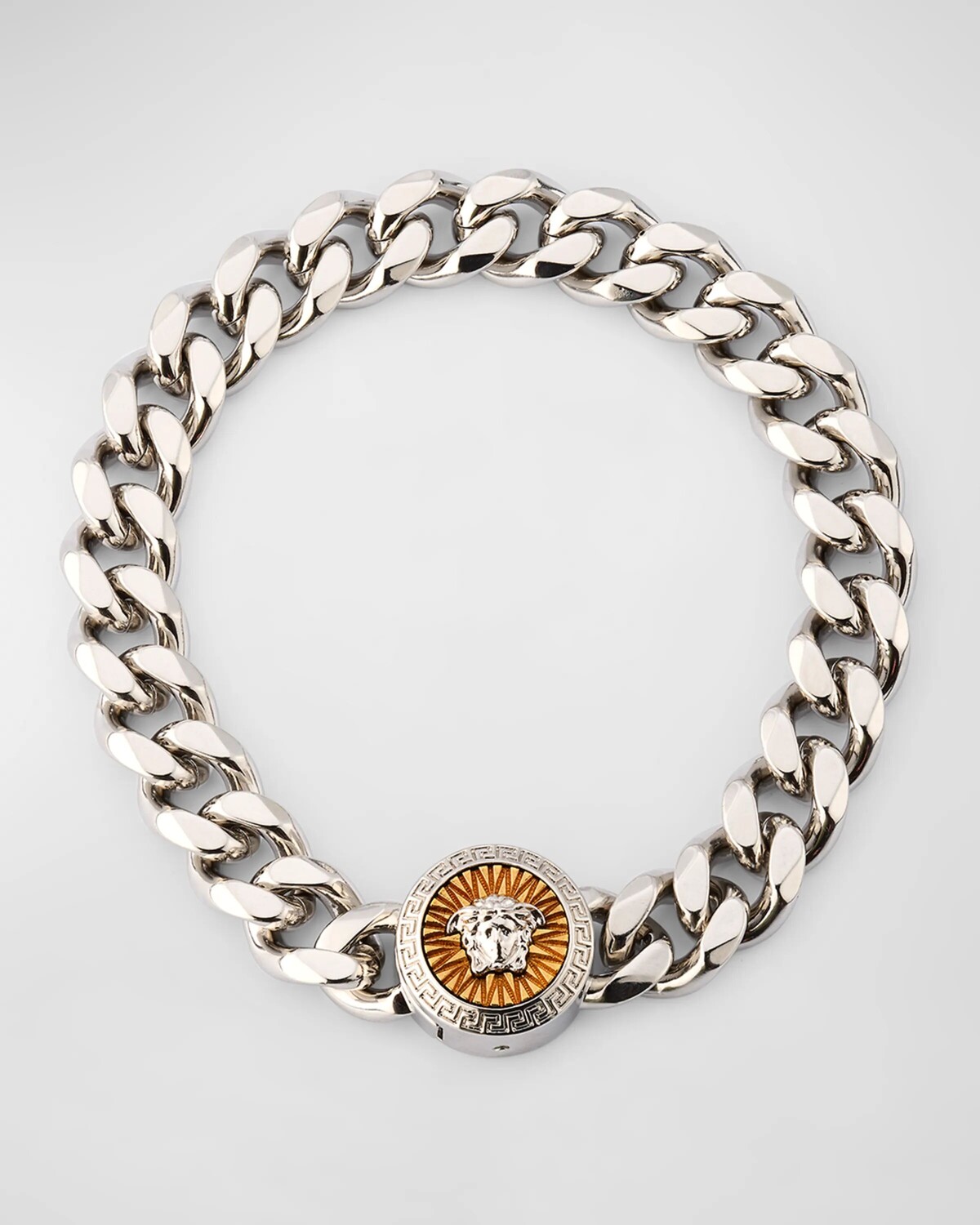 

Мужской металлический браслет-цепочка с Медузой, цвет Versace Gold Palladium