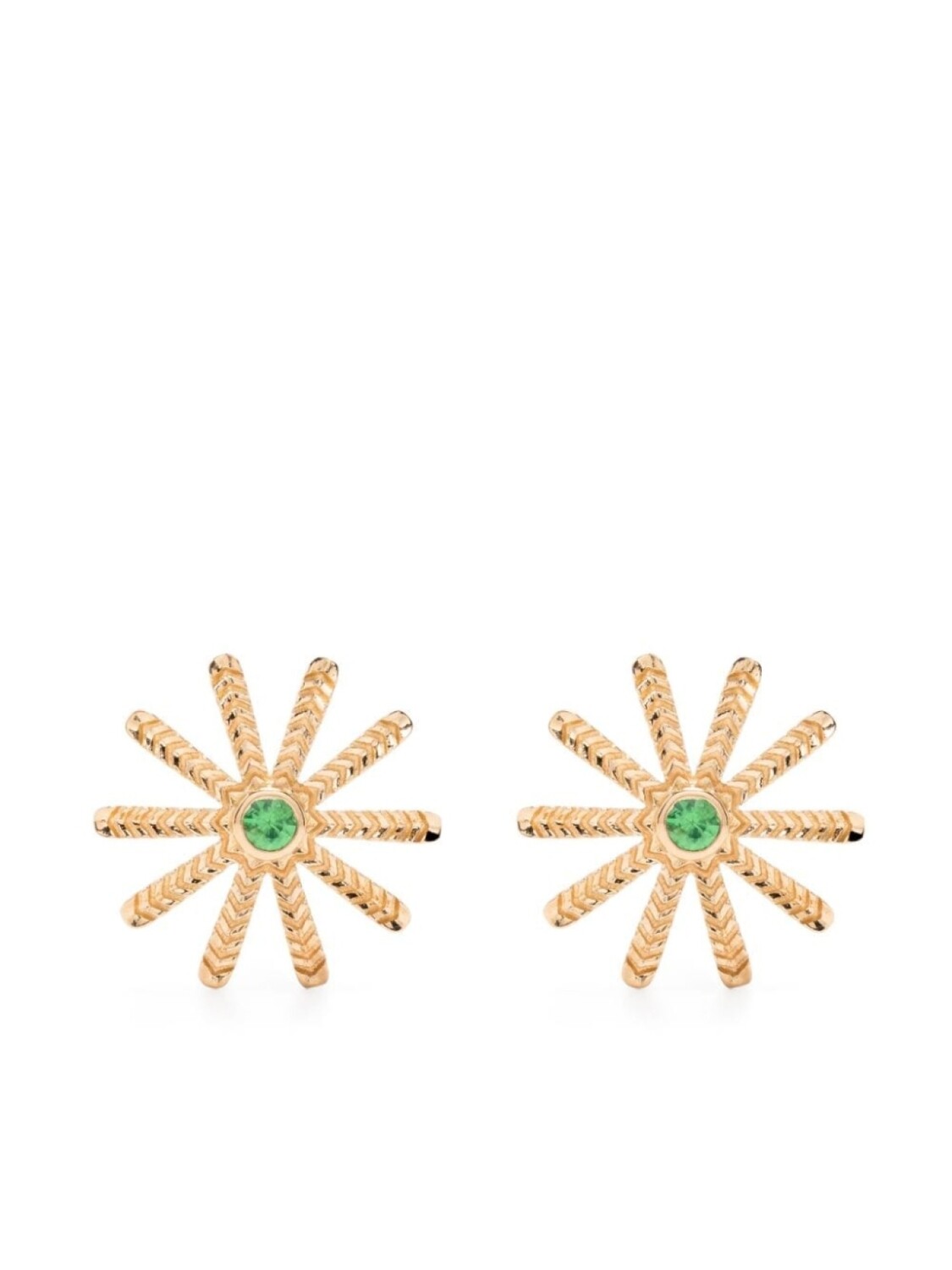 

Серьги-гвоздики Tiny Sunflower из желтого золота с цаворитами Harwell Godfrey, золотой