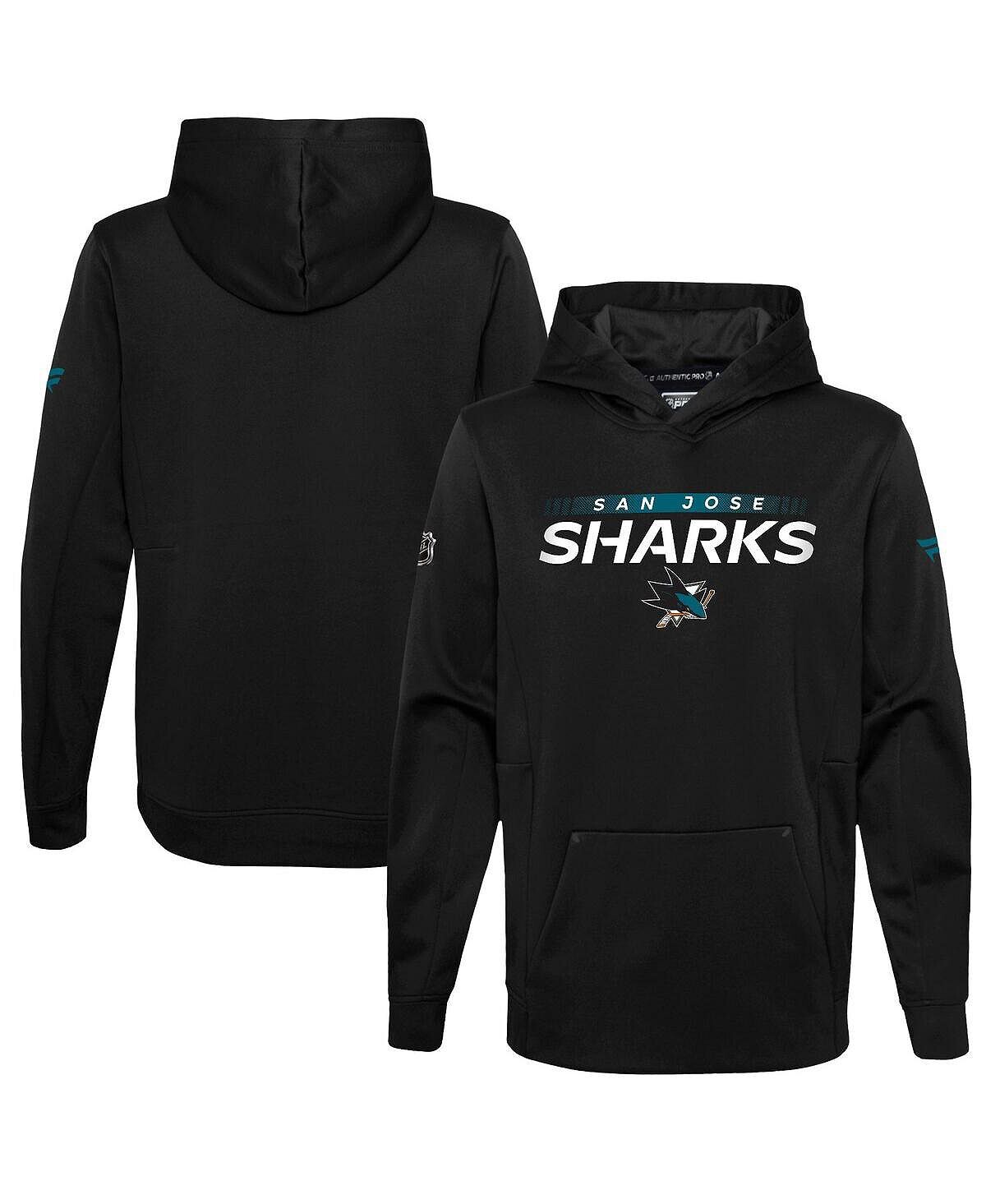 

Черная толстовка с капюшоном для мальчиков и девочек с логотипом San Jose Sharks Authentic Pro Fanatics