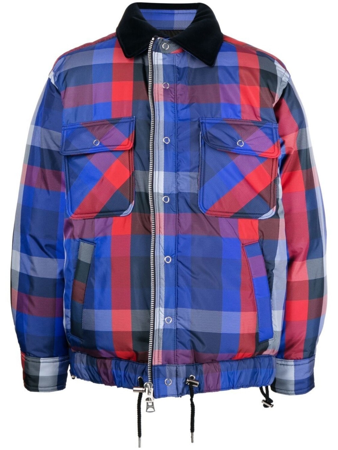 

Бомбер в клетку sacai, синий