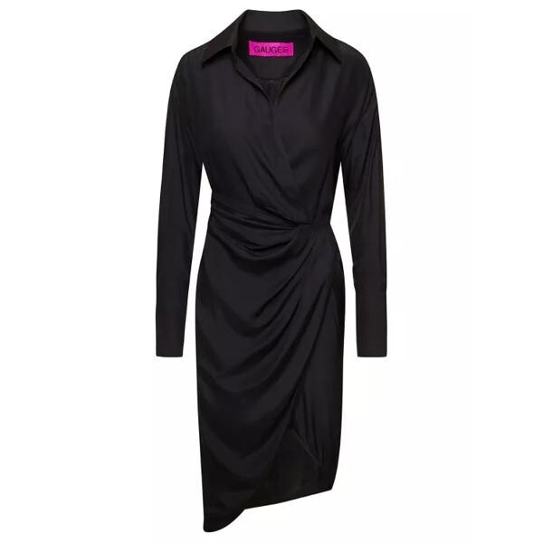 

Платье gathered-front shirt dress Gauge81, черный