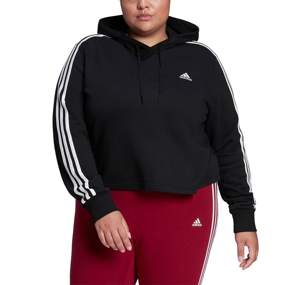 

Худи adidas Sportswear Essentials Crop 3 Stripes Big, черный