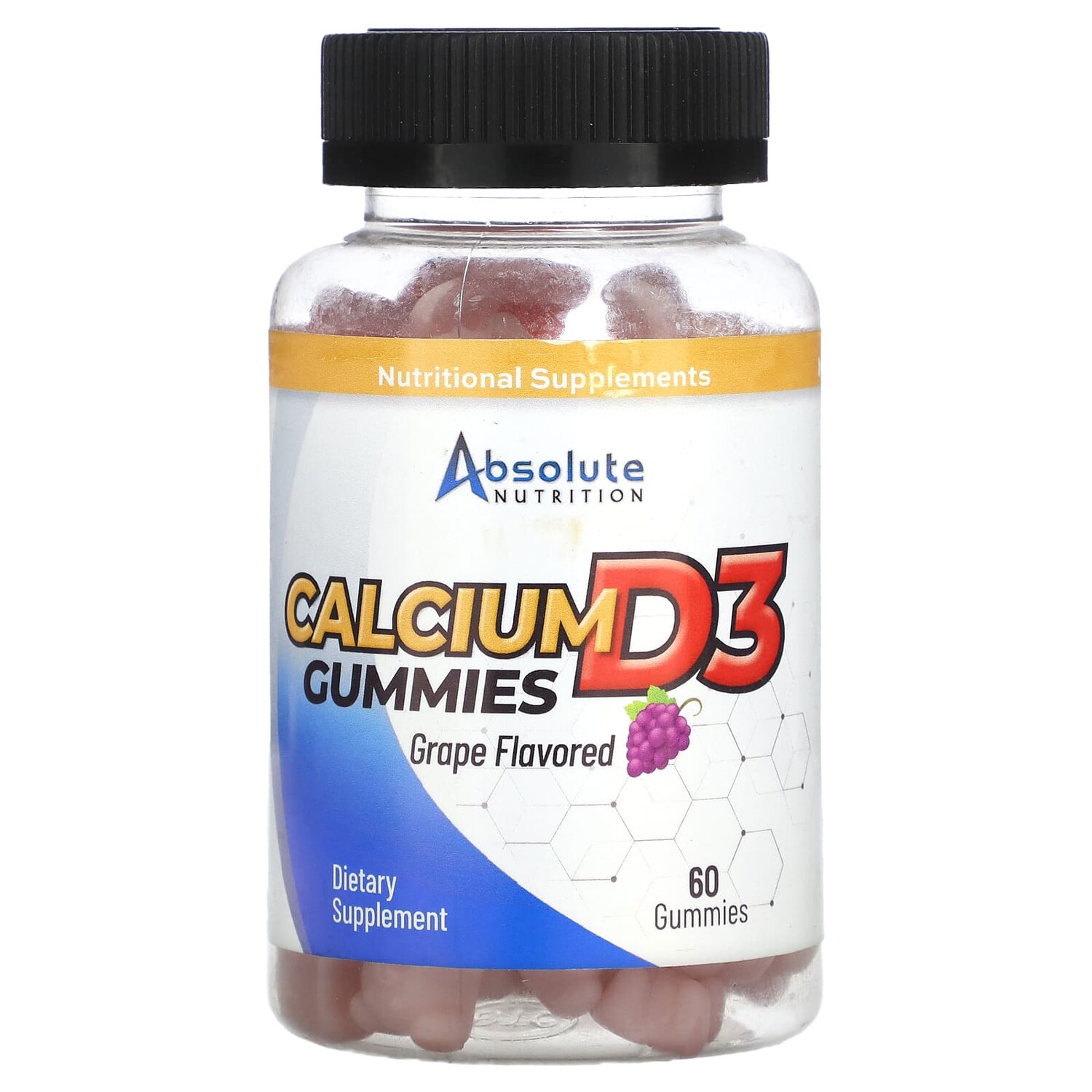 

Жевательные таблетки с кальцием D3, виноград, 60 жевательных таблеток, Absolute Nutrition