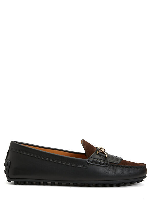 

Кофейные женские кожаные лоферы Tod'S, черный
