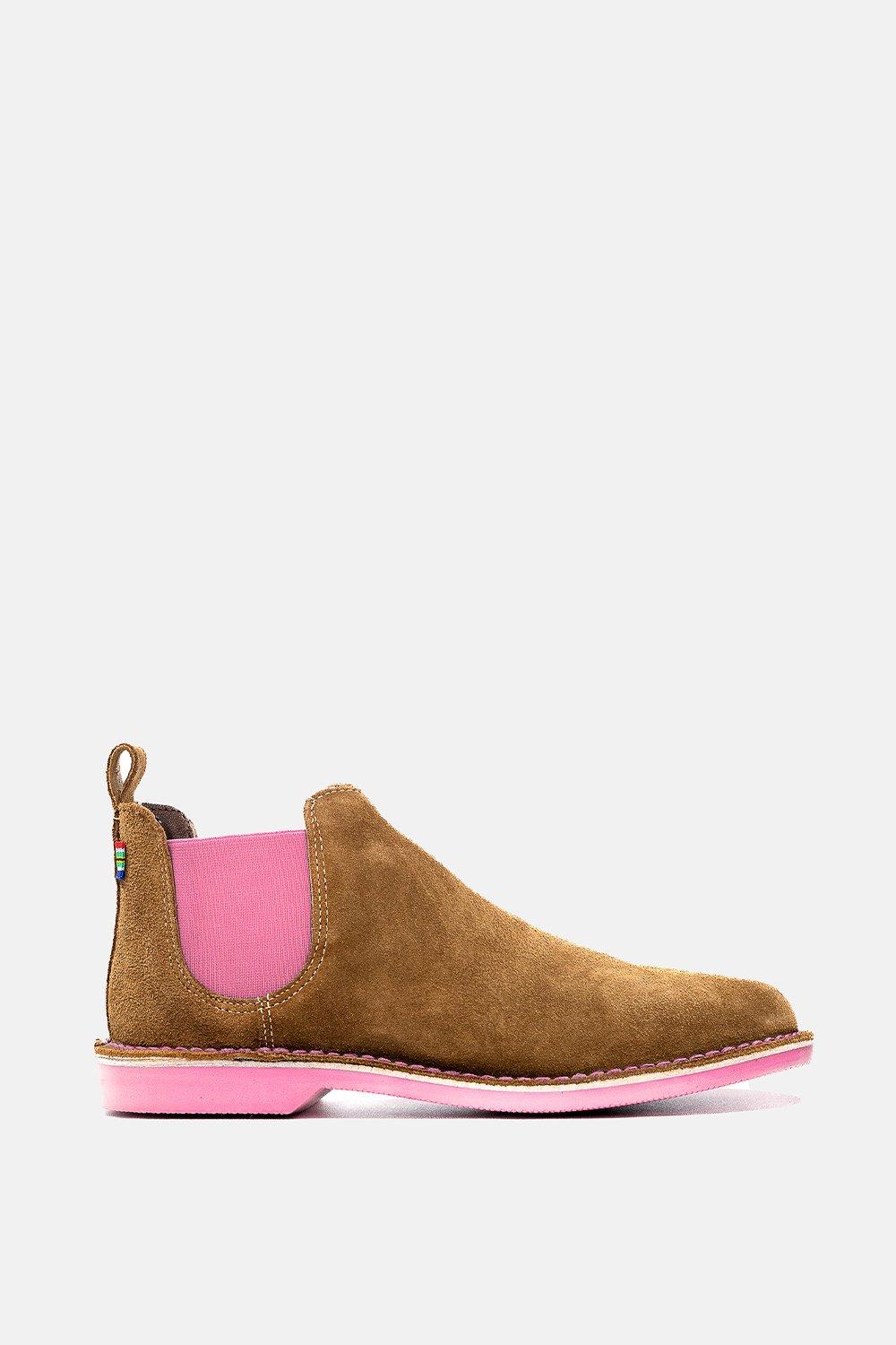 Замшевые ботинки челси Veldskoen Shoes, розовый цена и фото