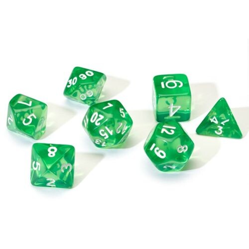 

Игровые кубики Translucent Green Poly Set Sirius Dice