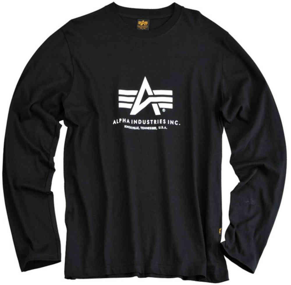 Базовая футболка с длинными рукавами Alpha Industries, черно-белый базовая резиновая футболка alpha industries черный