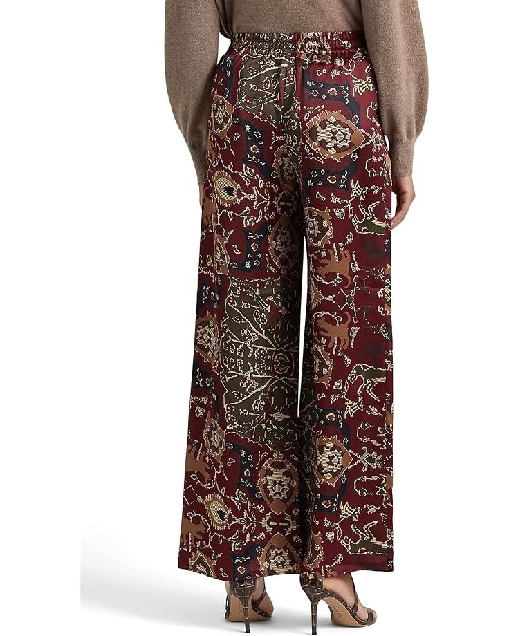 

Брюки LAUREN Ralph Lauren Print Charmeuse Wide-Leg Pants, цвет Red Multi
