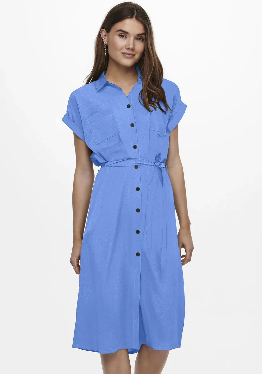 

Платье-рубашка ONLY "ONLHANNOVER S/S SHIRT DRESS NOOS WVN", цвет Ultramrine