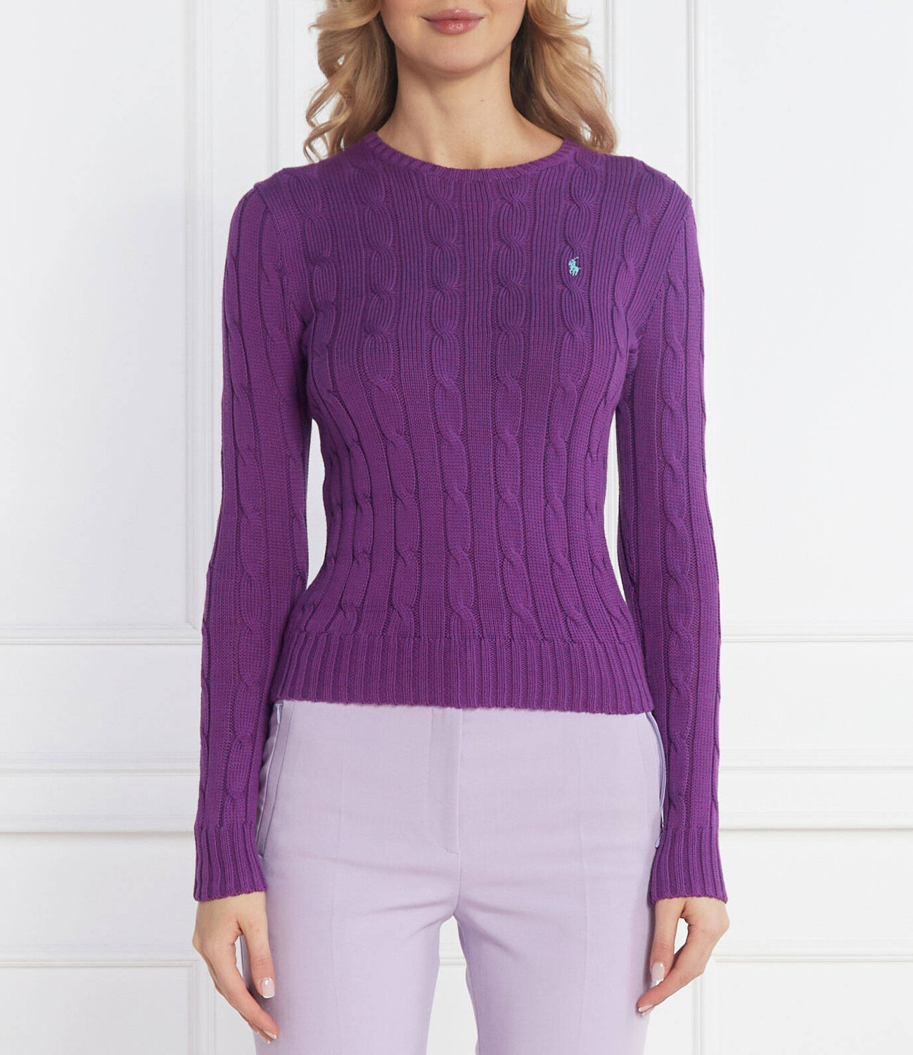 

Свитер POLO RALPH LAUREN Slim Fit pima, фиолетовый