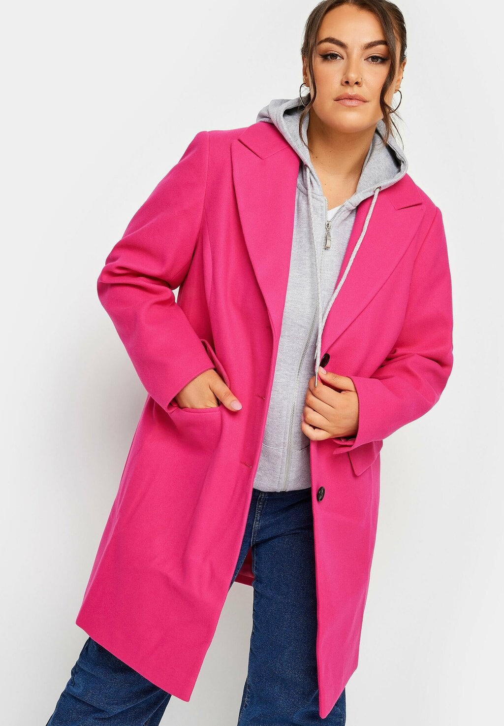 

Короткое пальто Yours Clothing, розовый