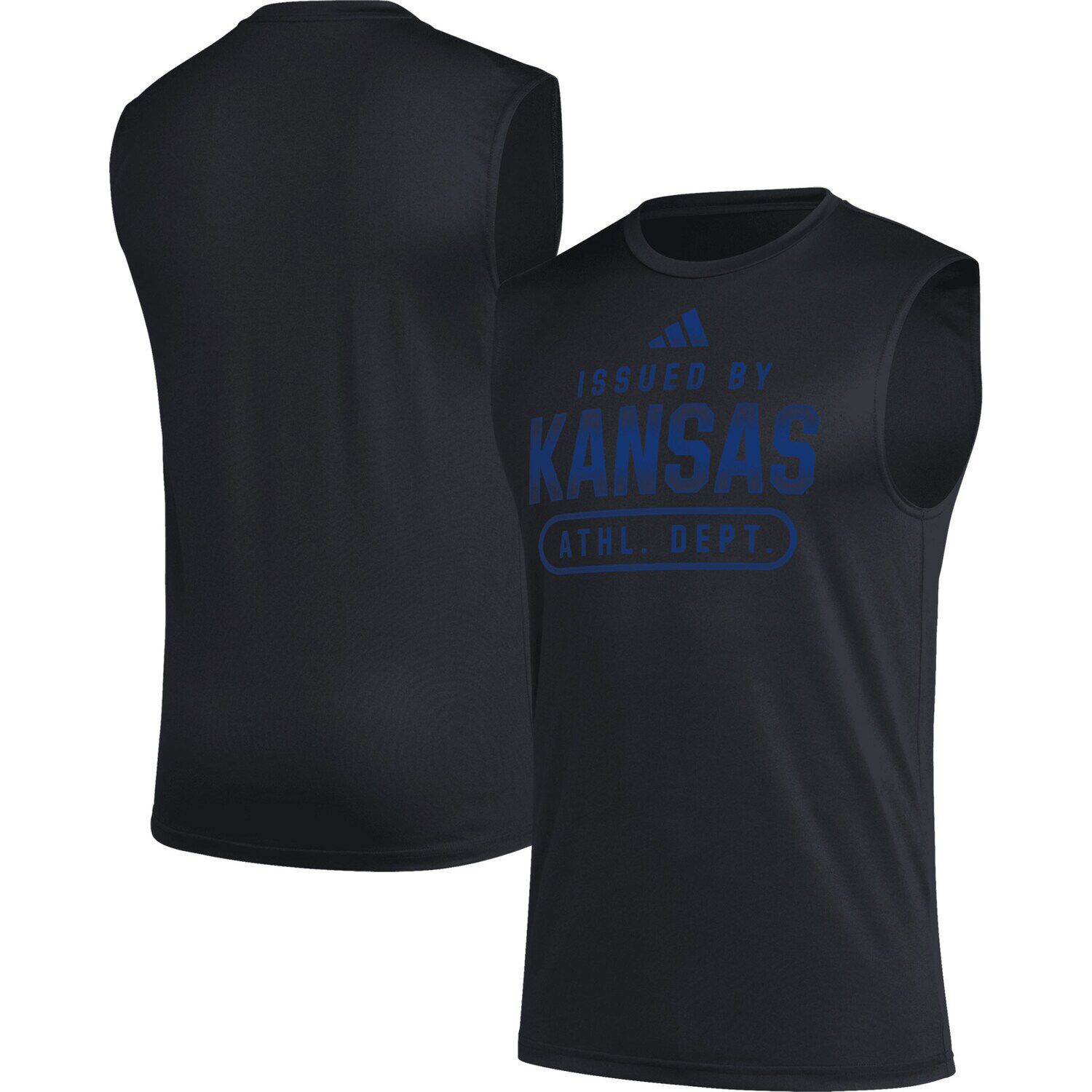 

Мужская черная майка Kansas Jayhawks Sideline AEROREADY Pregame adidas, Черный