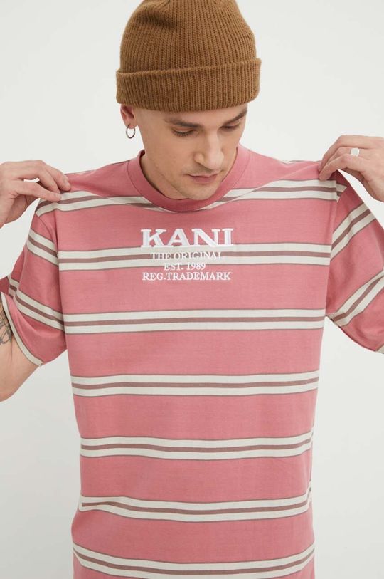 Хлопковая футболка Karl Kani, розовый
