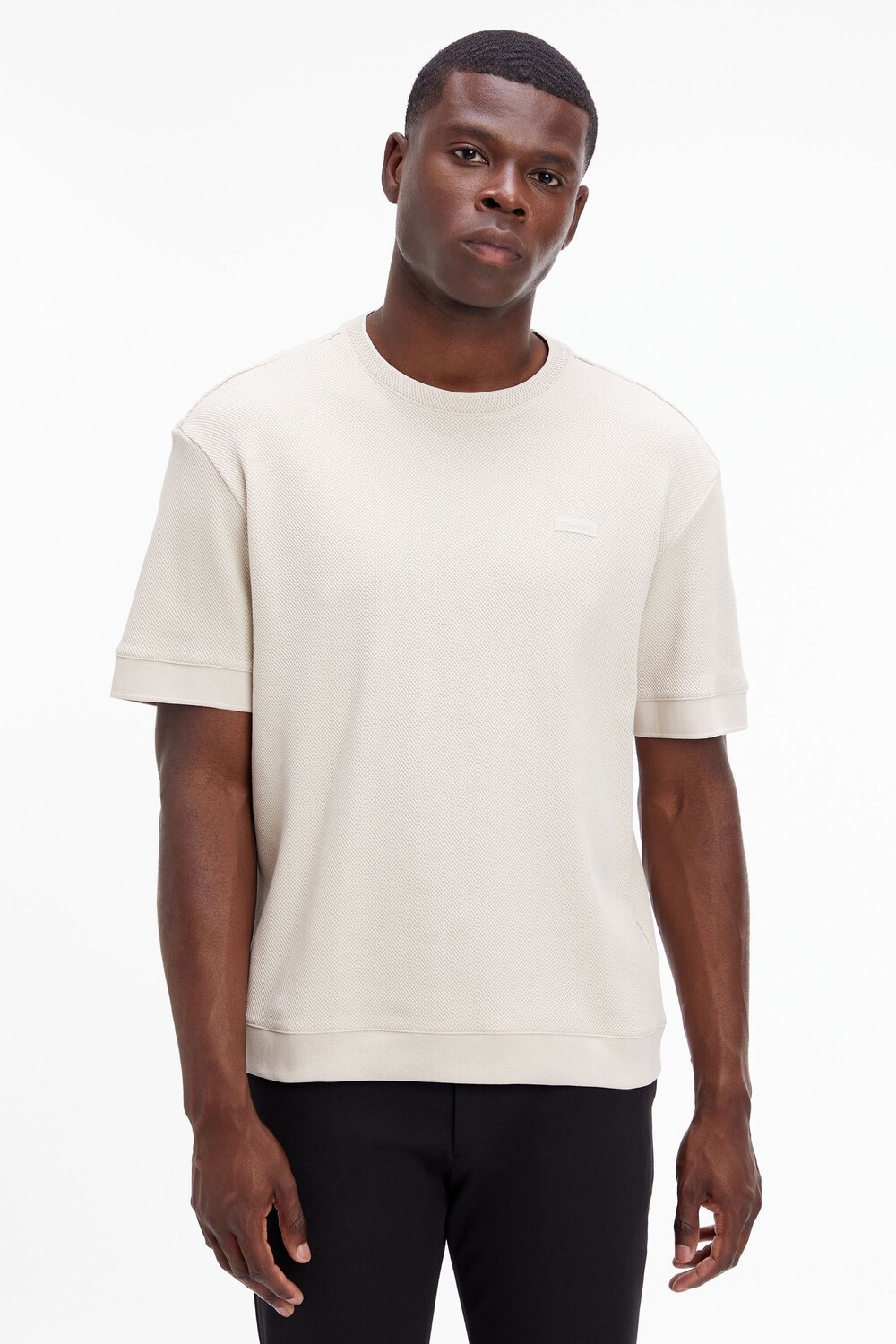 

Футболка Modern Comfort из плотного пике натурального цвета Calvin Klein