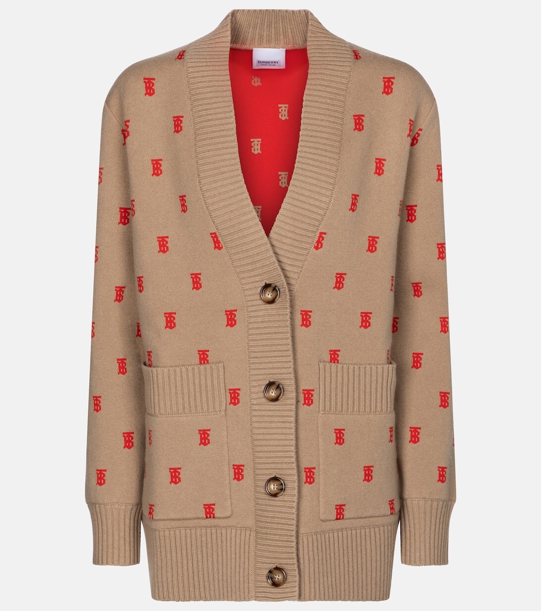 

Кардиган из смесовой шерсти с монограммой BURBERRY, коричневый