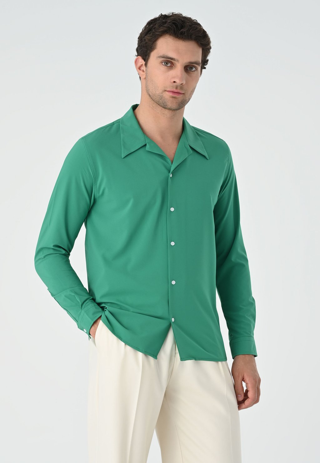 Рубашка LAPEL COLLAR LONG SLEEVE Antioch, цвет green рубашка collar long sleeve antioch цвет damson