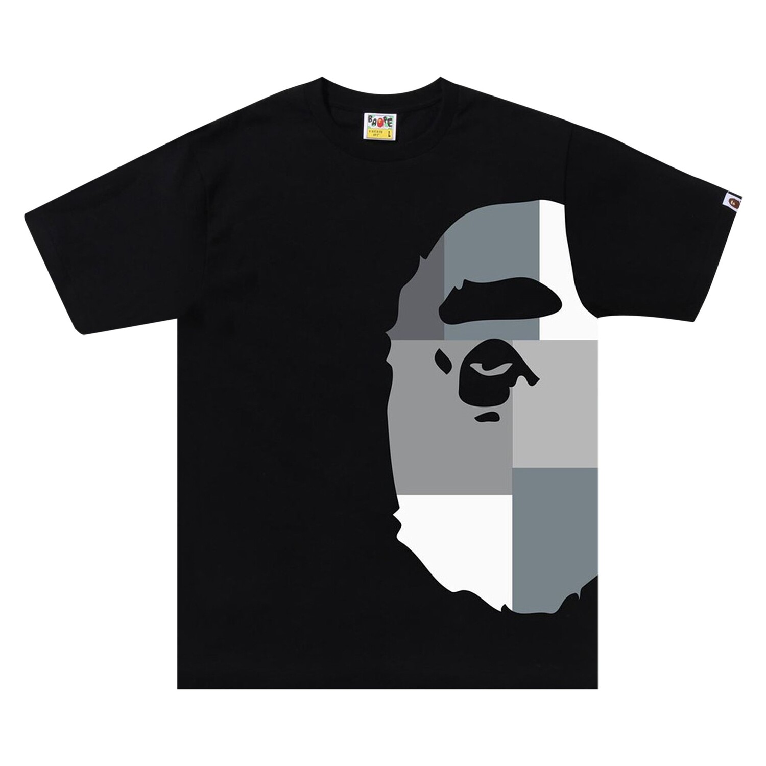 

Футболка с большой обезьяньей головой BAPE Color Block, цвет Черный/Черный