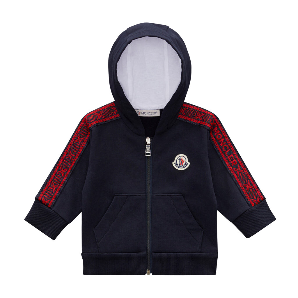 

Темно-синий худи на молнии с отделкой логотипом Moncler, синий