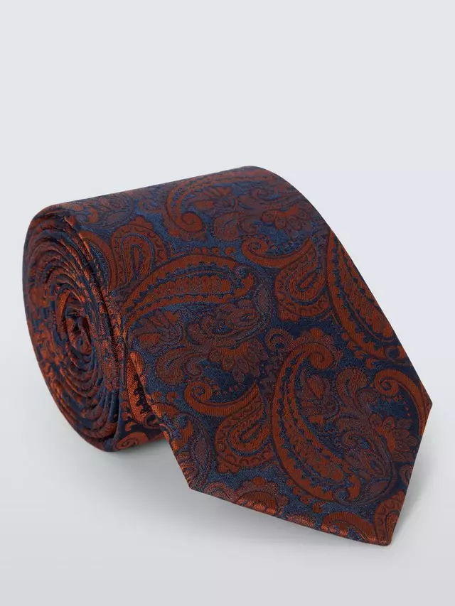 

Галстук John Lewis Silk Paisley, оранжевый