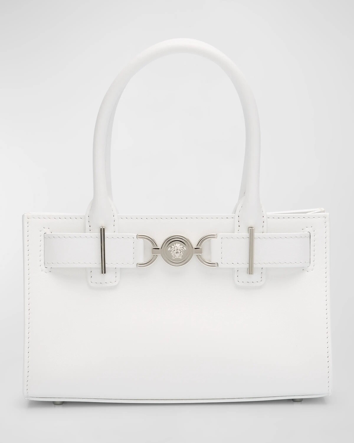 

Маленькая кожаная большая сумка Medusa 95 Versace, цвет Optical White-Palladium