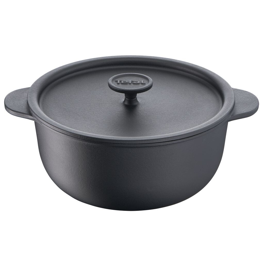 

Tefal E22546, круглый, черный, чугун, эмаль, керамика, газ, галоген, индукция, герметичная пластина, Китай