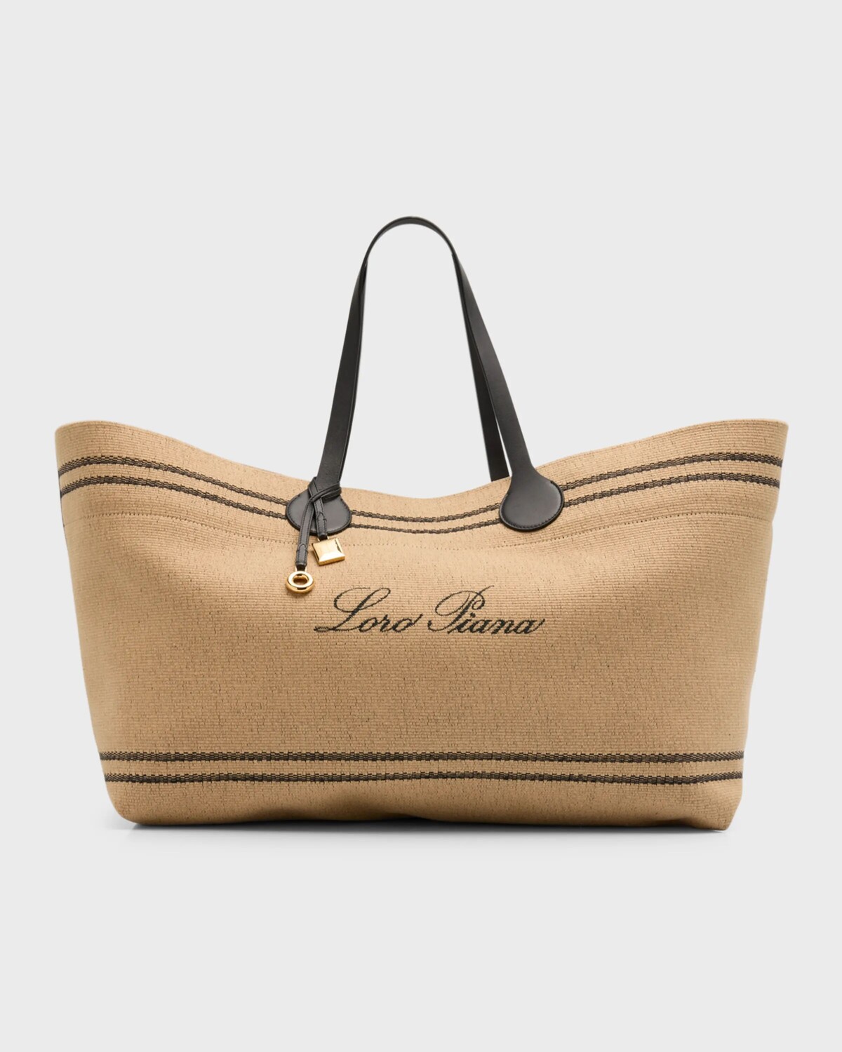 

Холщовая большая сумка Tasman XL Loro Piana, цвет Ecru Black