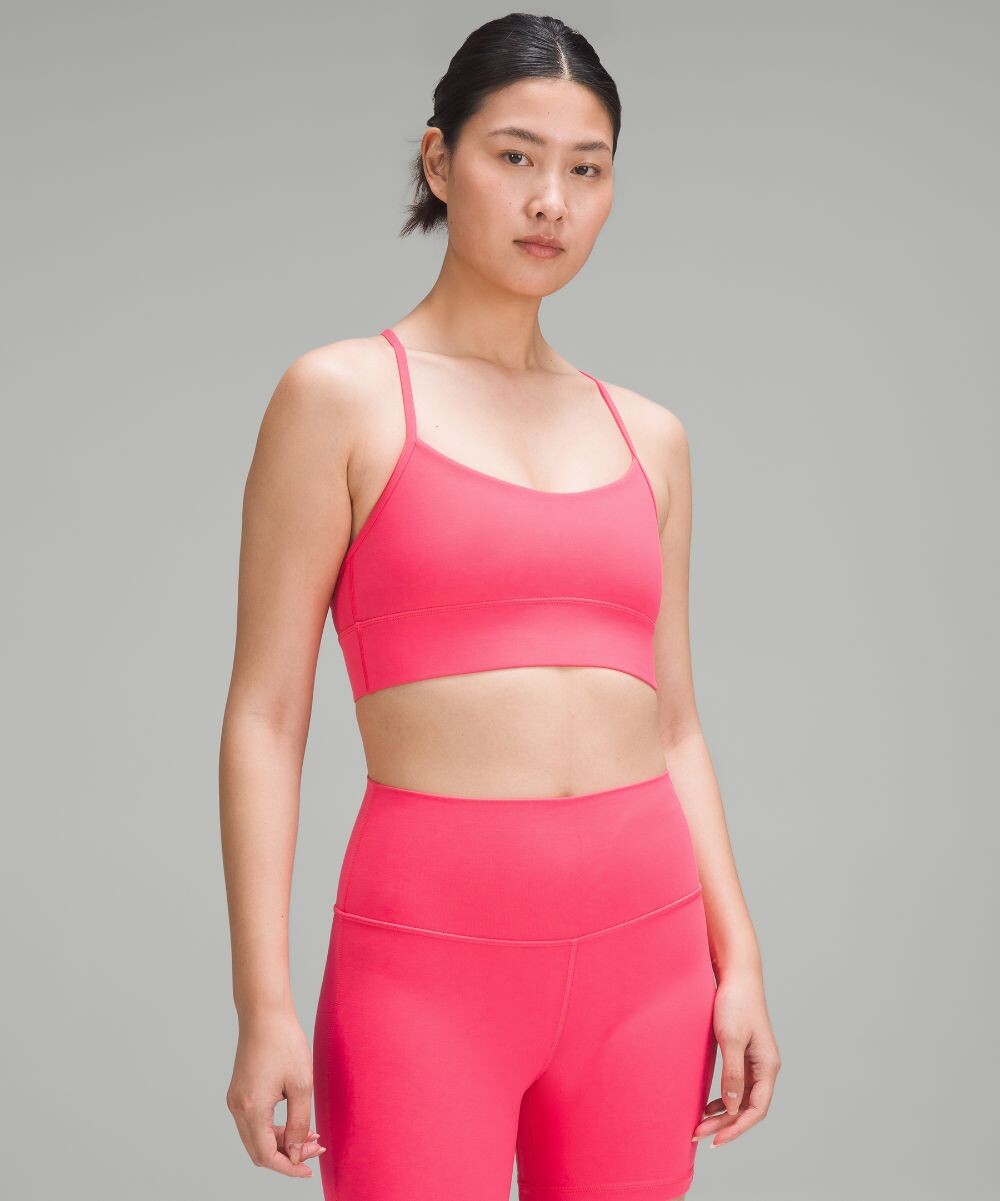 

Удлиненный бюстгальтер Flow Y Nulu Lululemon, розовый