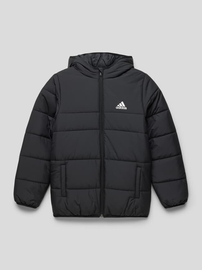 

Стеганая куртка с принтом этикетки ADIDAS SPORTSWEAR, черный