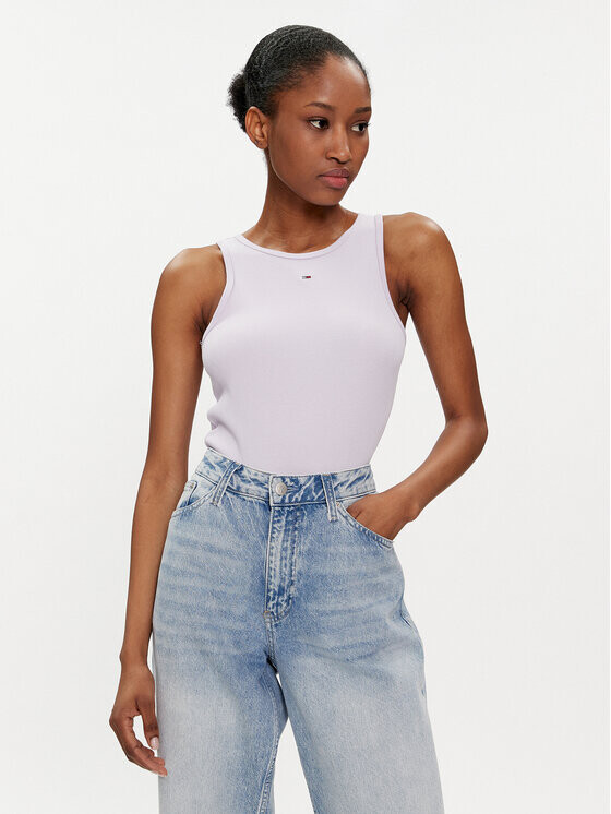 

Топ приталенного кроя Tommy Jeans, фиолетовый