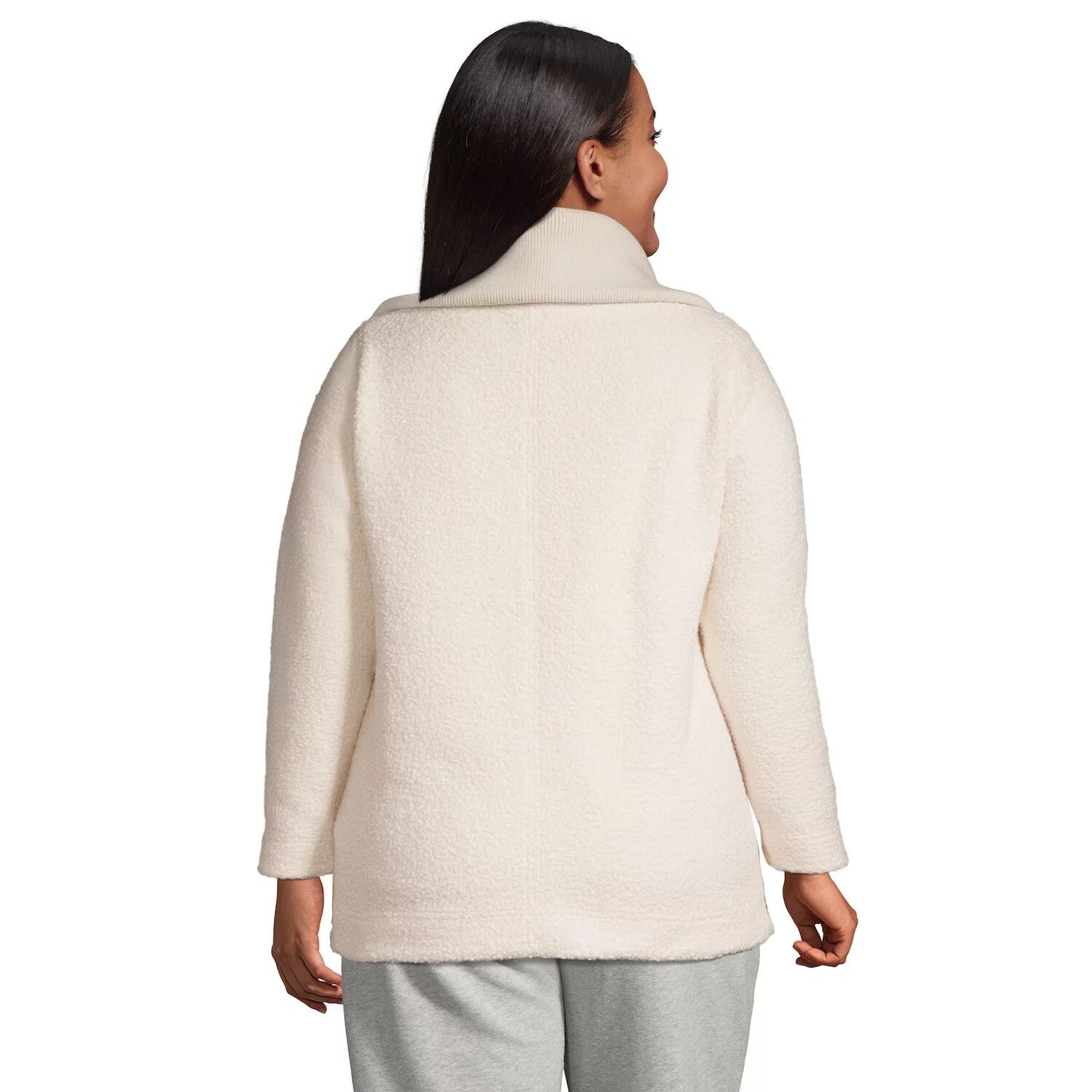

Большие размеры Lands' End Cosy Boucle Флисовый толстовка Lands' End