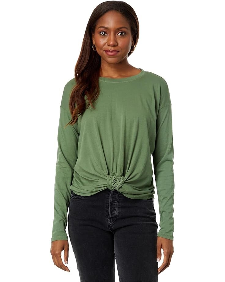 

Футболка bobi Los Angeles Knot Front Detail Long Sleeve, цвет Sprout