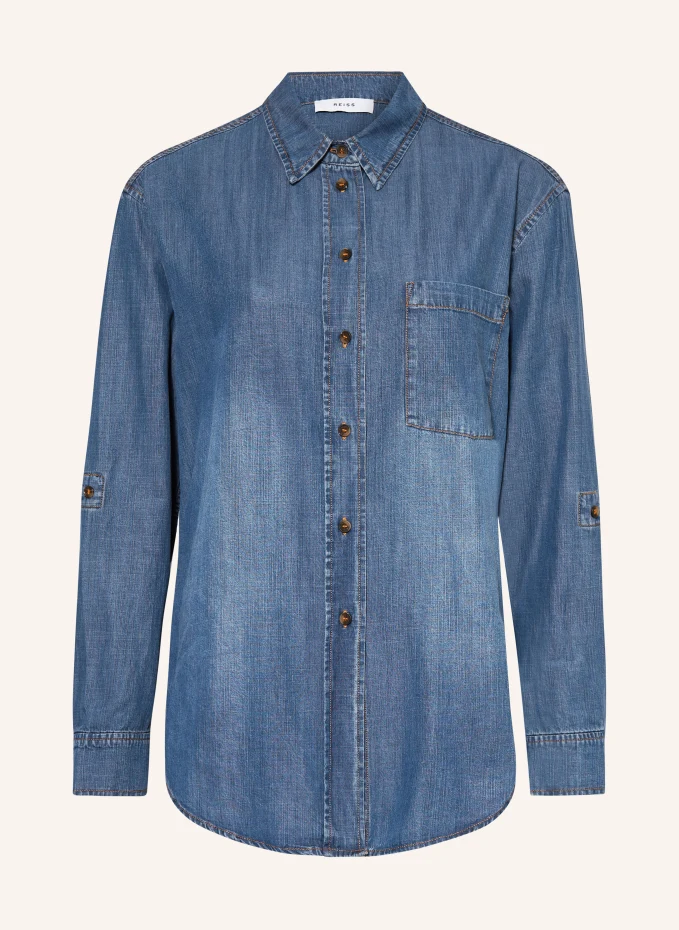 Блузка-рубашка carter в джинсовом стиле Reiss, синий