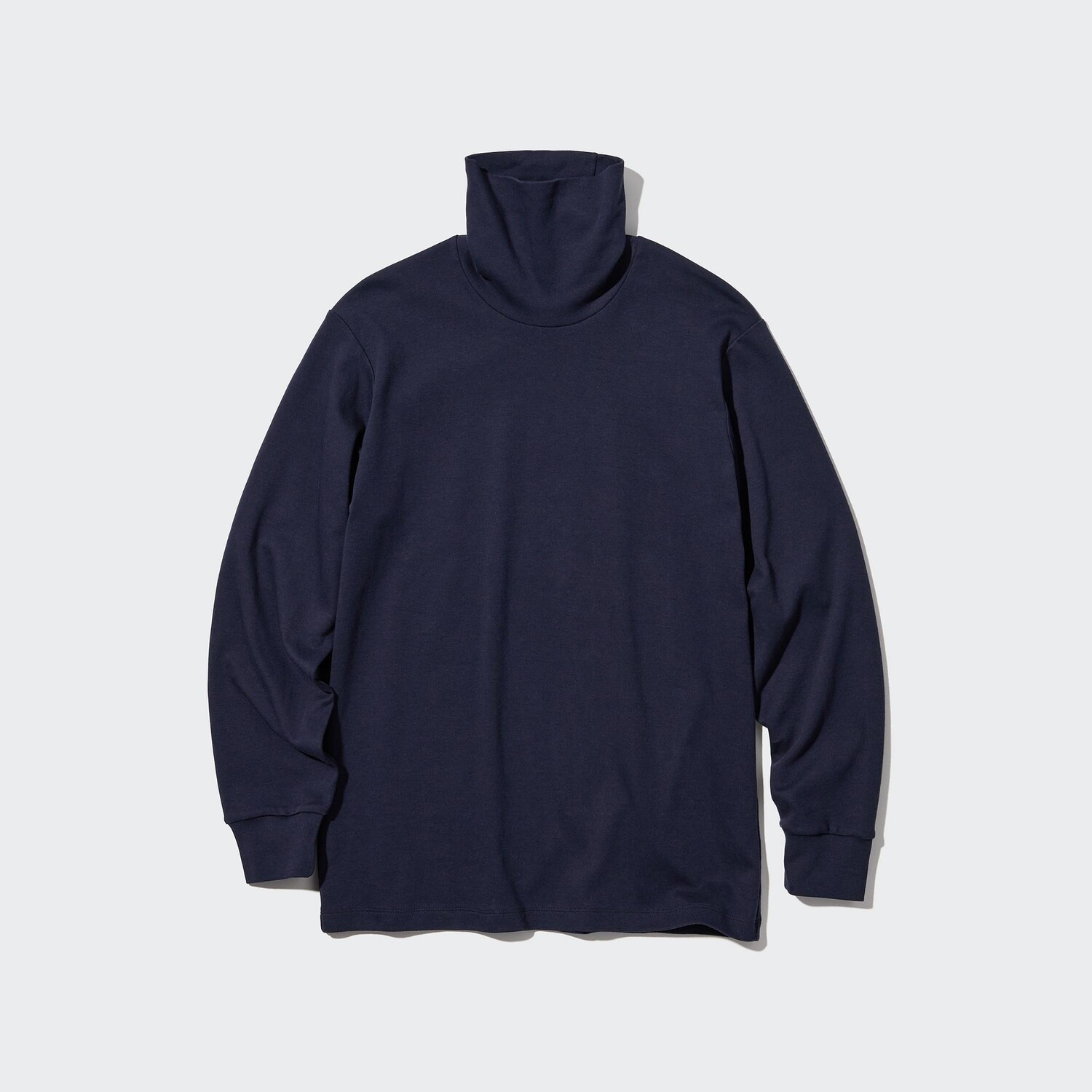 

Футболка из мягкого хлопка с длинными рукавами и длинными рукавами UNIQLO, темно-синий