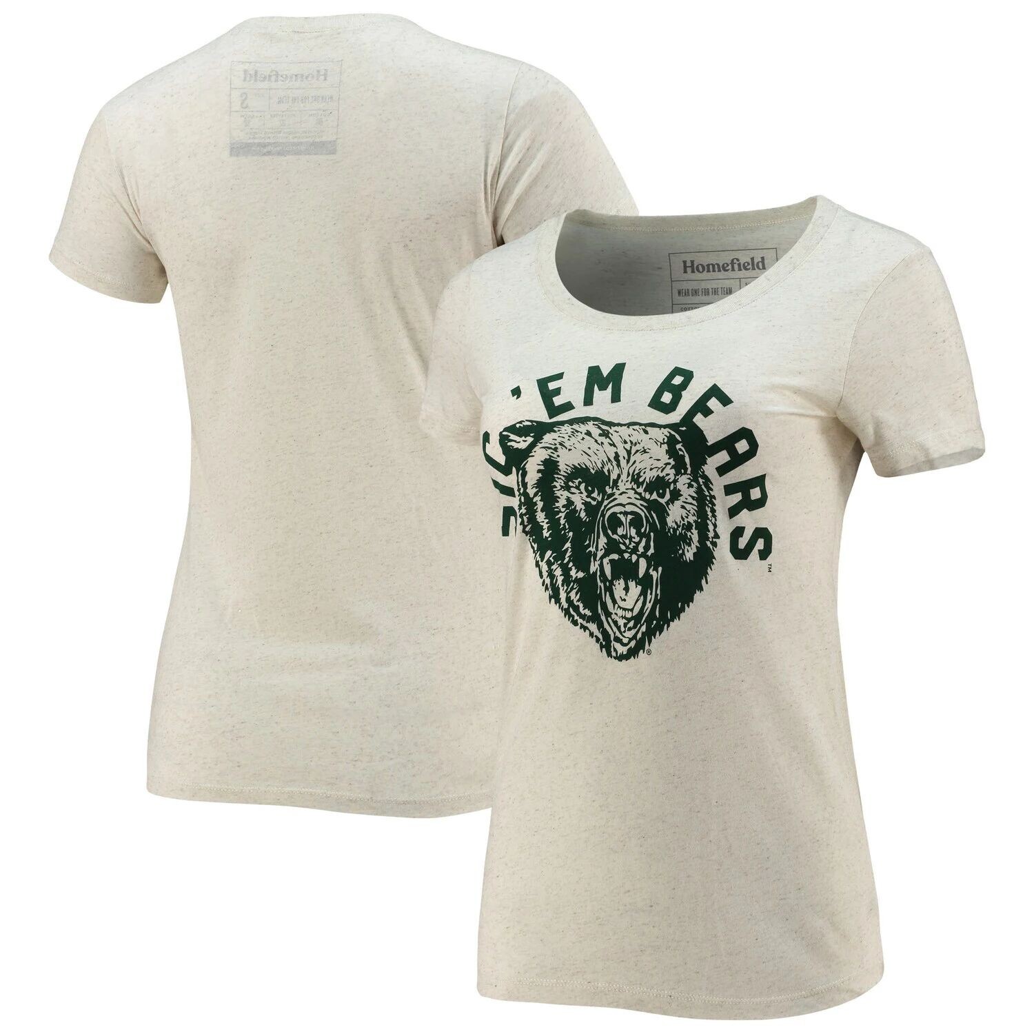 

Женская футболка Homefield Ash Baylor Bears Vintage Sic 'Em Tri-Blend