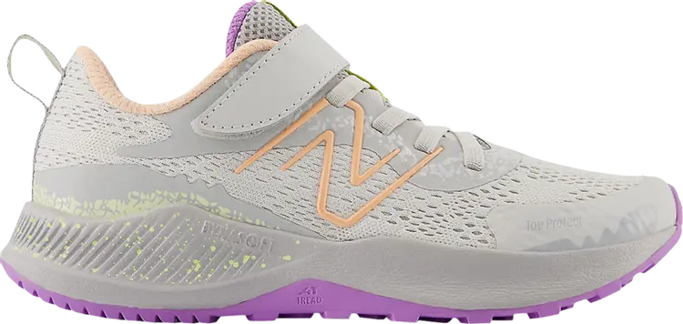 

Кроссовки DynaSoft Nitrel v5 Bungee Lace Little Kid 'Grey Matter Purple Fade', серый
