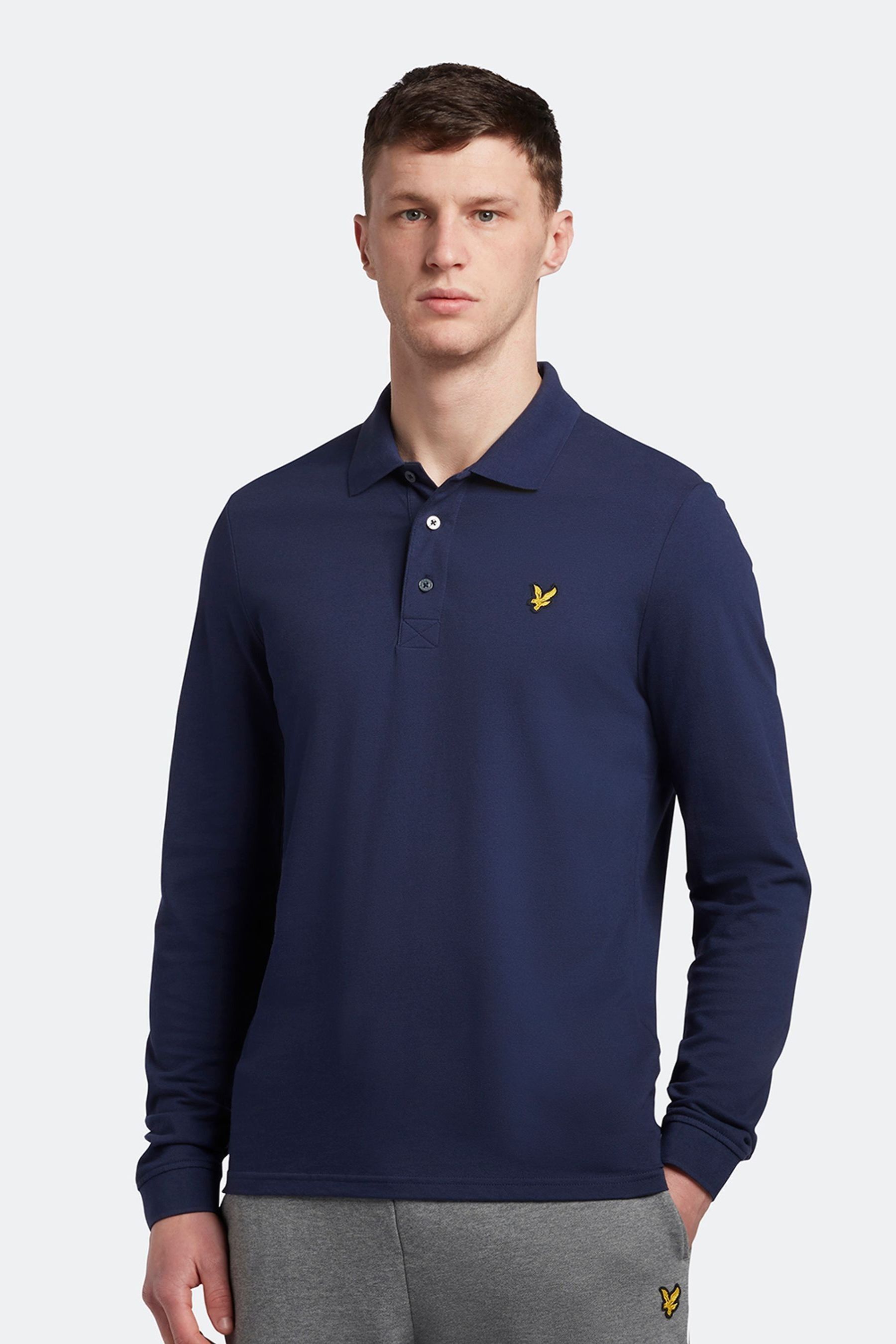 

Синяя рубашка-поло Lyle & Scott, синий