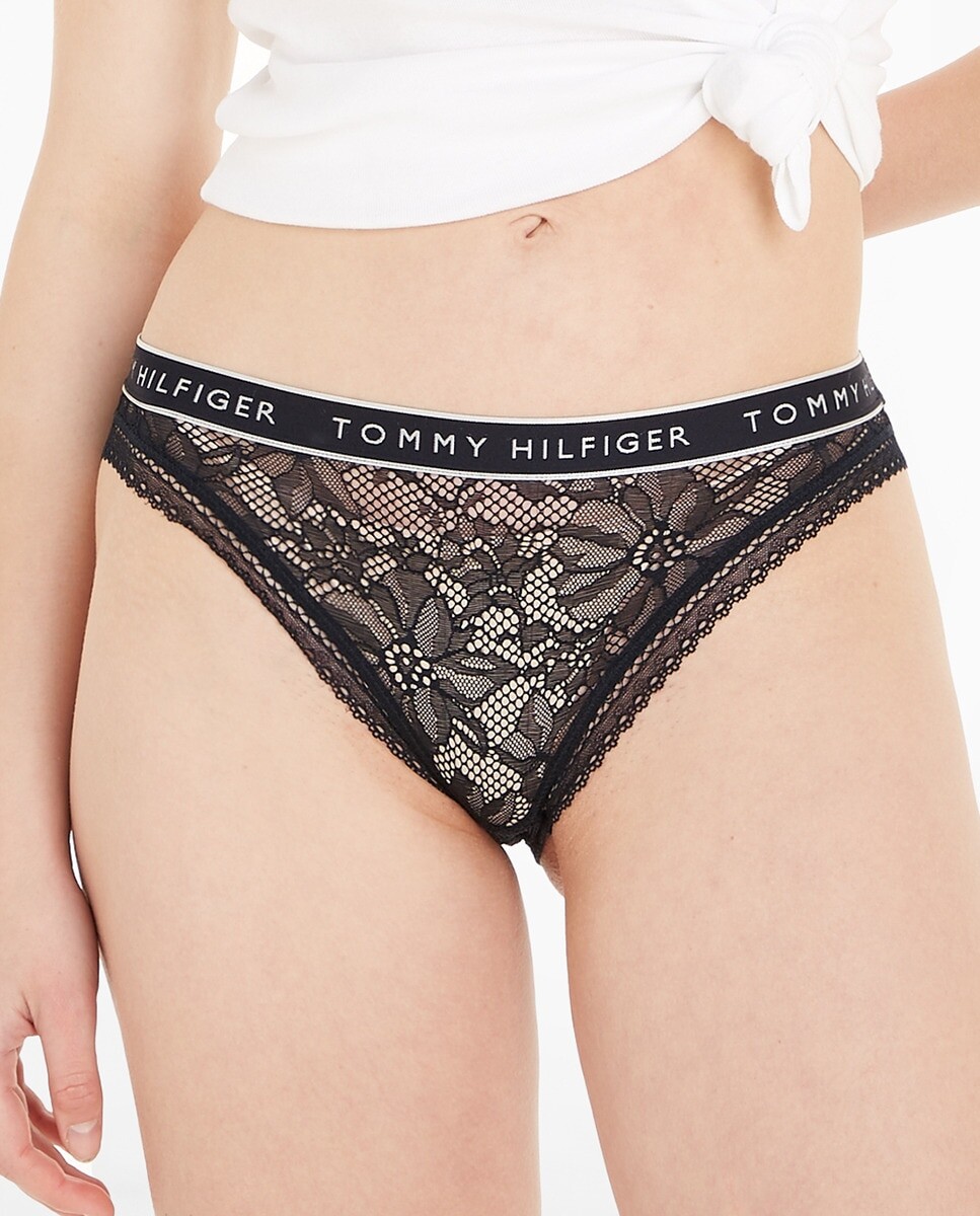 

Трусики из кружева с цветочным принтом TH Tommy Hilfiger, черный