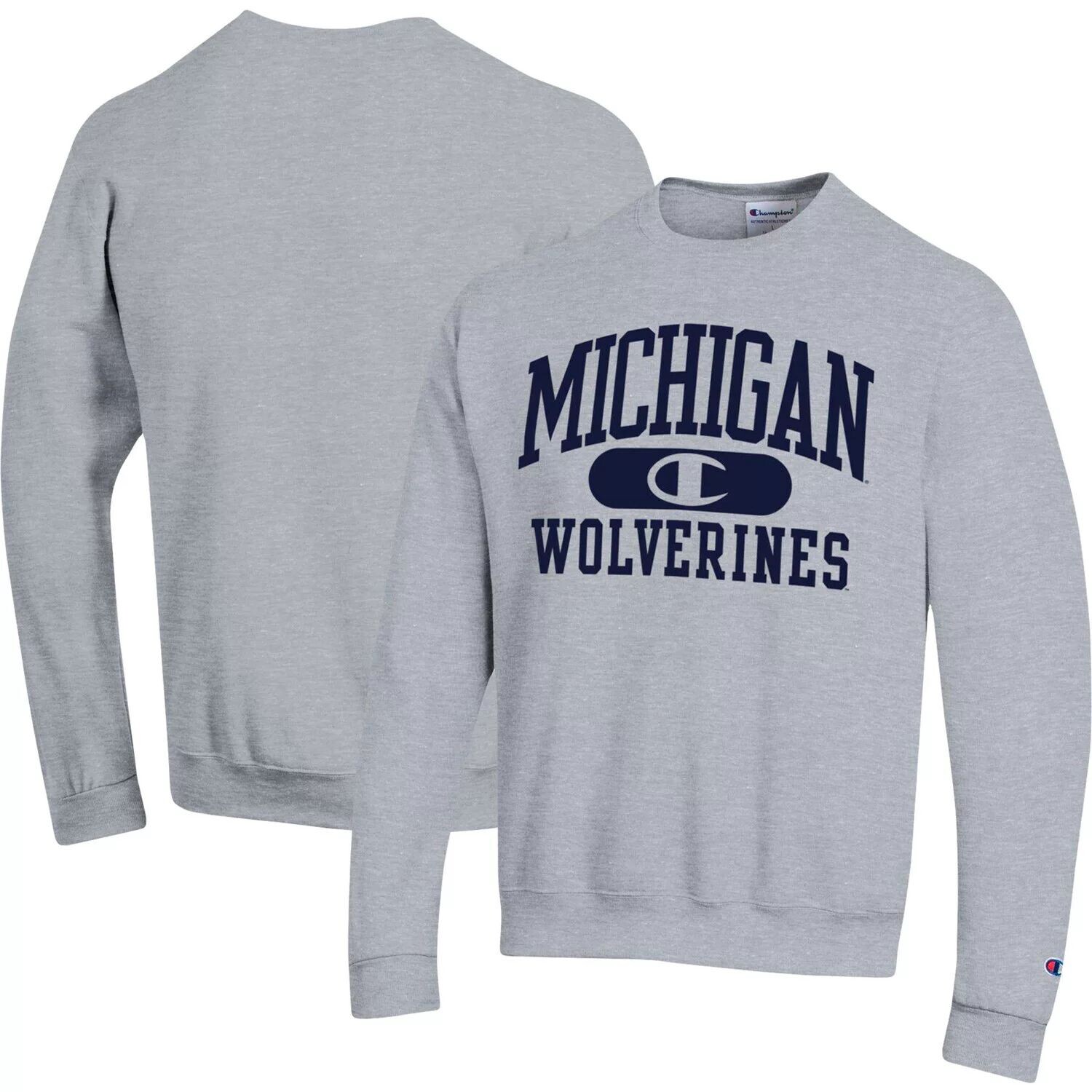 

Мужской свитшот Heather Grey Michigan Wolverines Arch Pill Champion