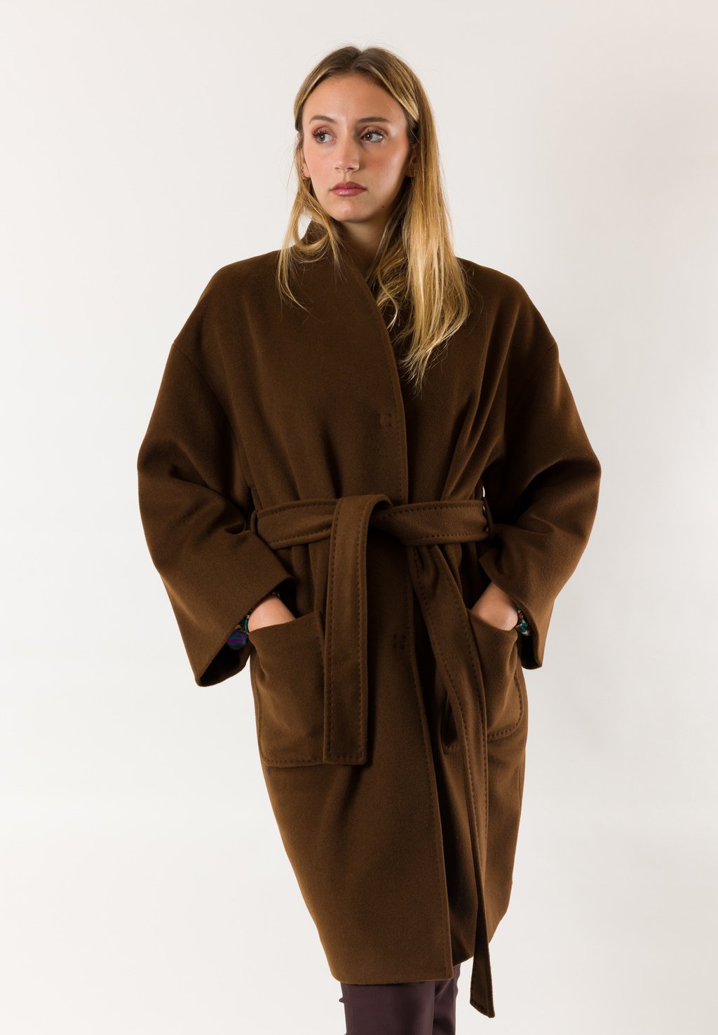 Классическое пальто MESANGE, коричневое