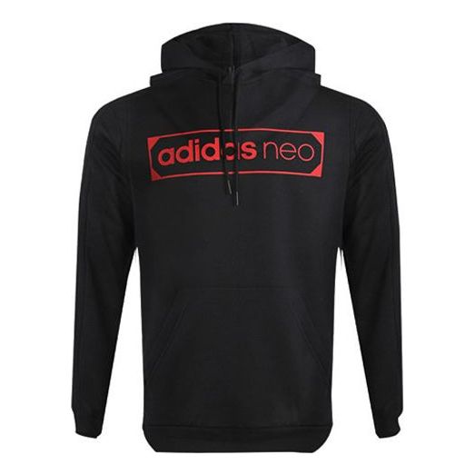 Толстовка Men's adidas neo Logo Printing Sports Fleece Lined Black, черный