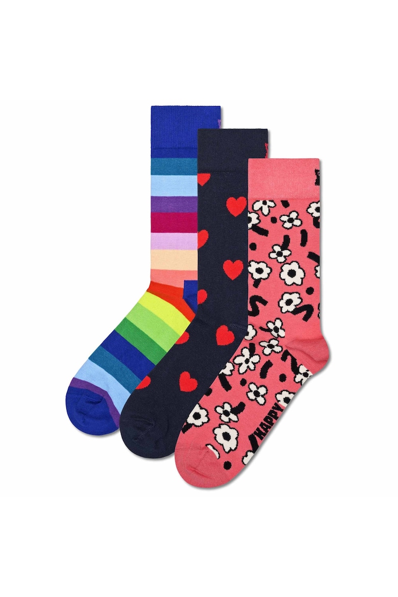 Длинные носки с рисунком - 3 пары Happy Socks, красный