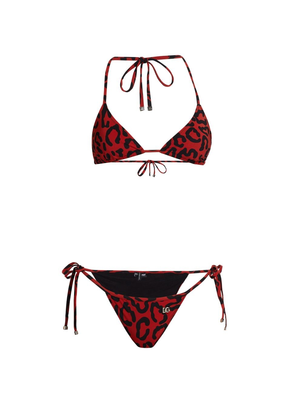 

бикини с леопардовым принтом и треугольными чашечками DOLCE&GABBANA, неро, Черный