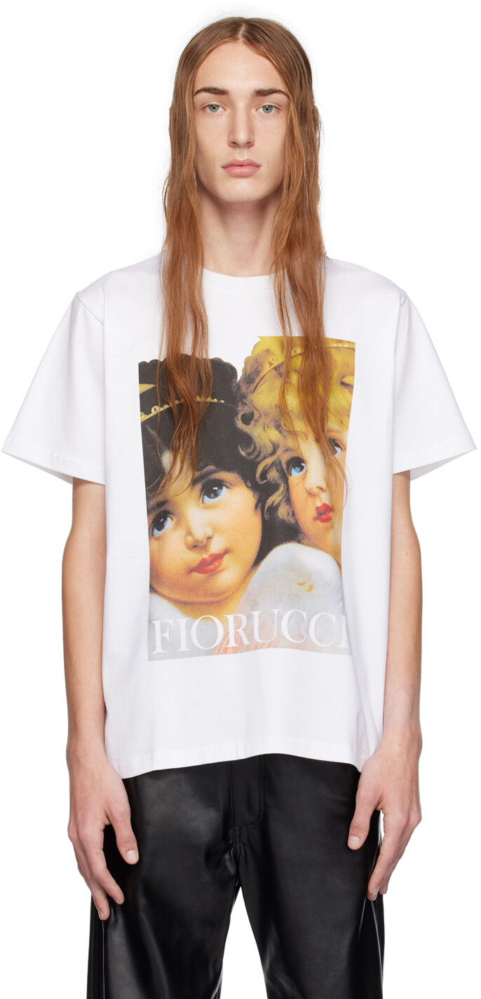 

Белая футболка Fiorucci с плакатом Angels Fly, Белый