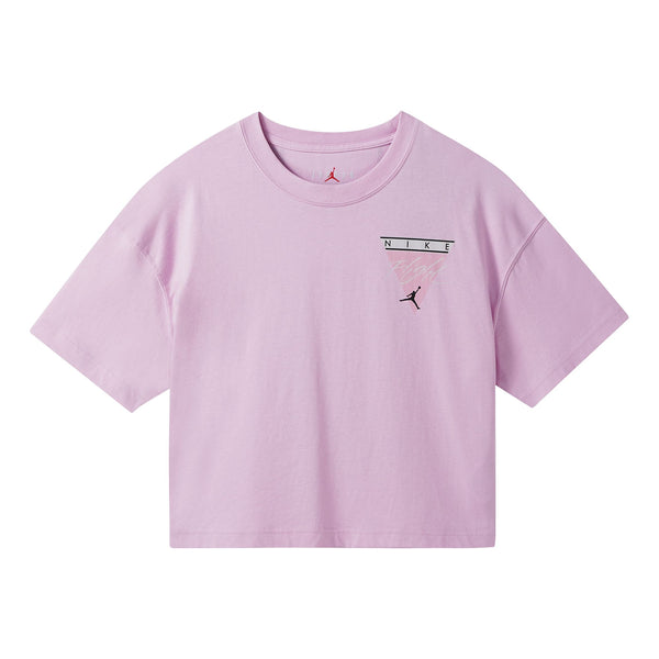 Футболка (WMNS) Air Jordan Essential Casual Sports Round Neck Short Sleeve Pink T-Shirt, розовый футболка adidas fi tee foil casual sports round neck short sleeve pink tin t shirt розовый