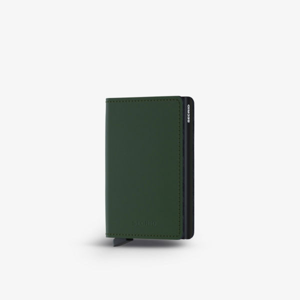 Оригинальный кожаный кошелек miniwallet с тиснением логотипа Secrid, зеленый