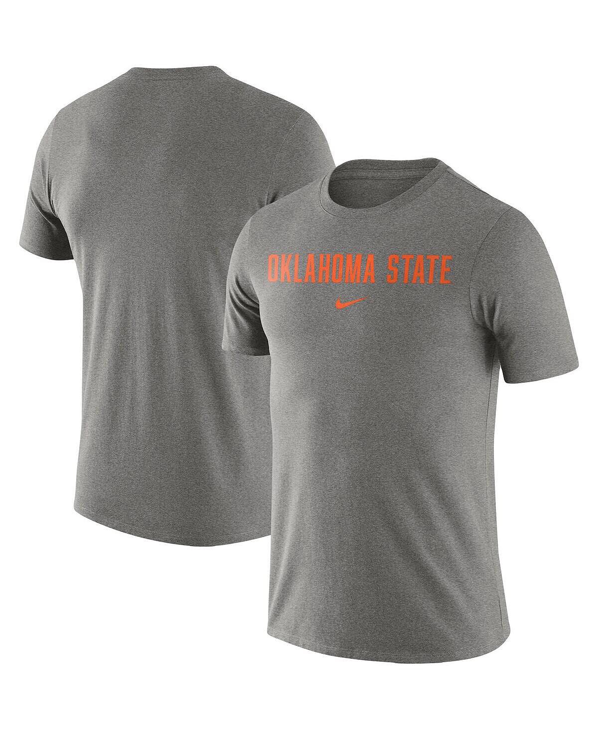 

Мужская серая футболка с надписью Oklahoma State Cowboys Essential Wordmark Nike