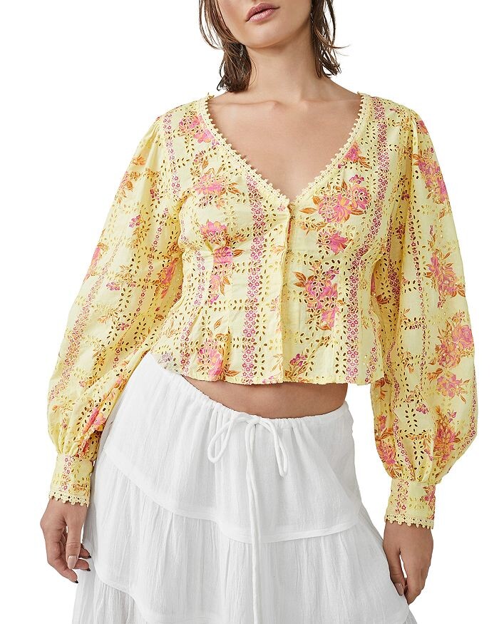 

Укороченная рубашка из хлопка с люверсами Blossom Free People