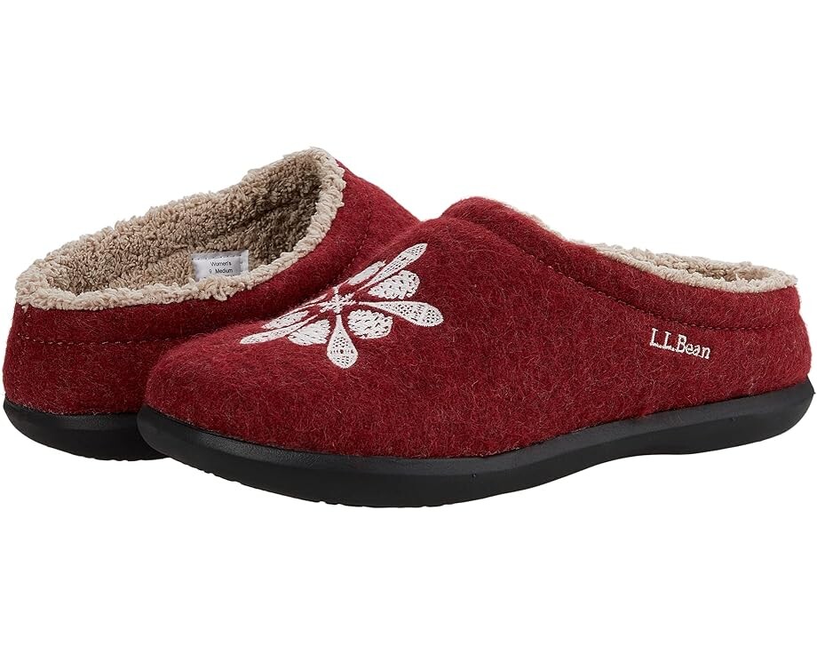 

Домашняя обувь L.L.Bean Daybreak Scuffs Motif, цвет Deepest Red/Snowshoes Pinecones