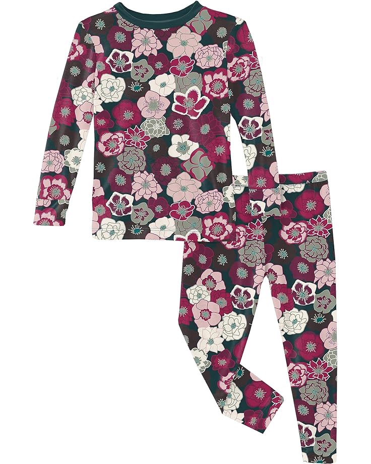 Пижамный комплект Kickee Pants Long Sleeve Pajama Set, цвет Hellebores